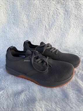 Joomra Gray Knit Lace-Up Sneakers